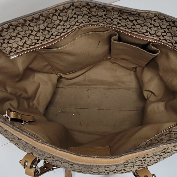 Coach Tan Khaki Mini-Signature Canvas Leather - Picture 9 of 11